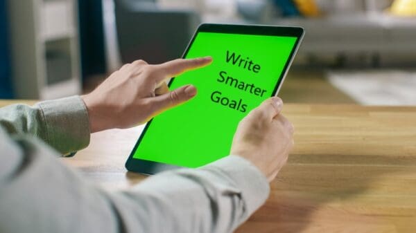 write smarter goals written on ipad