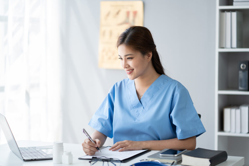 Nurse working on denial management